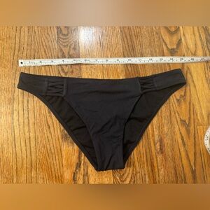Billabong Black Bikini Bottom with Side Criss Cross Detail Cutouts size small